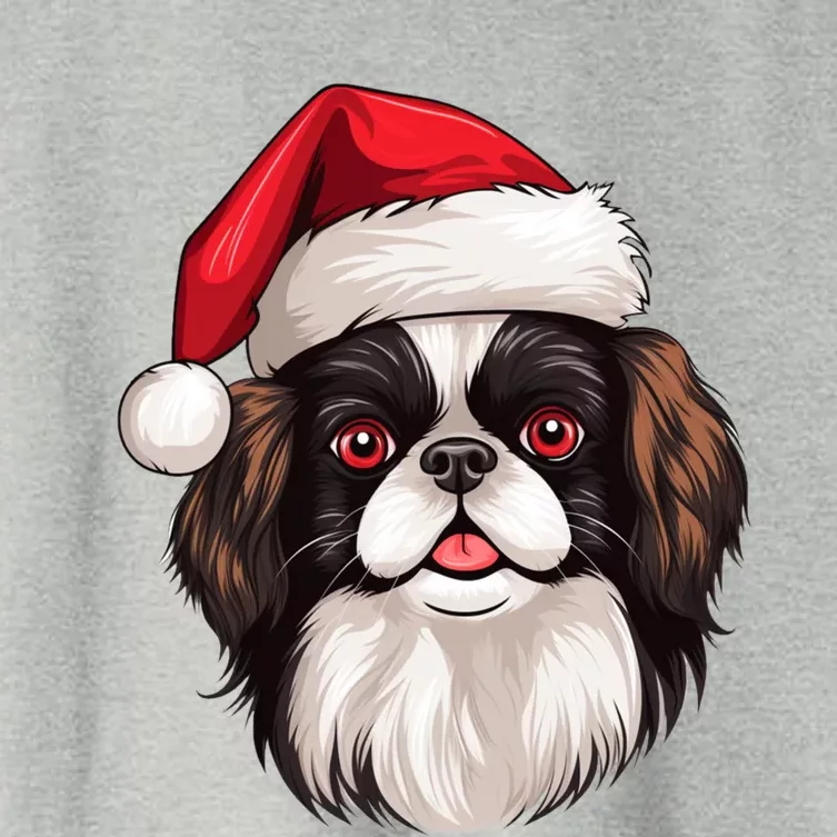 Christmas Chihuahua Dog Santa Hat Funny Xmas Great Gift Women's Crop Top Tee