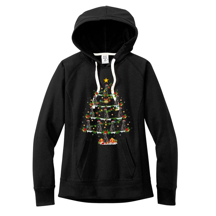 Cane Corso Dog Lover Xmas Lighting Cane Corso Christmas Tree Funny Gift Women's Fleece Hoodie