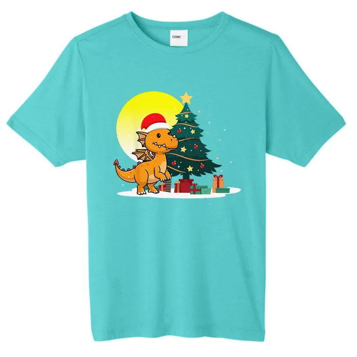 Christmas Cute Dragon Santa Hat ChromaSoft Performance T-Shirt