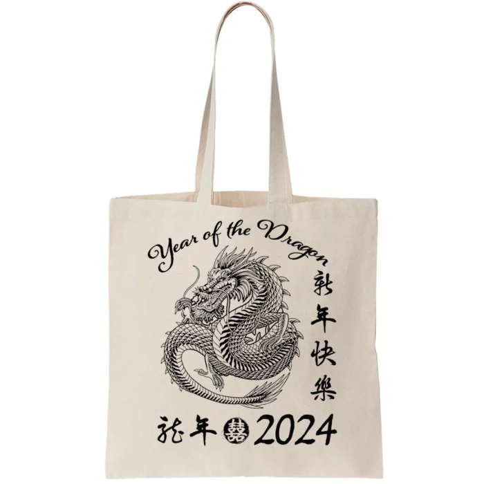 Chinese Calendar Dragon Year Happy New Year 2024 Tote Bag