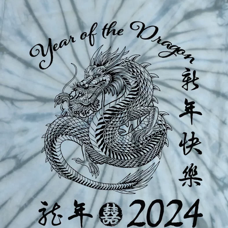 Chinese Calendar Dragon Year Happy New Year 2024 Tie-Dye T-Shirt