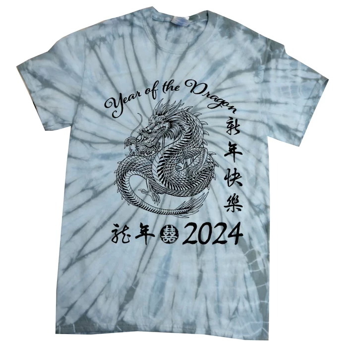 Chinese Calendar Dragon Year Happy New Year 2024 Tie-Dye T-Shirt