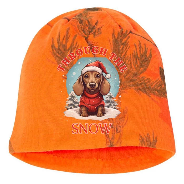 Cute Christmas Dachshund Dog Through The Snow Xmas Holiday Gift Kati - Camo Knit Beanie