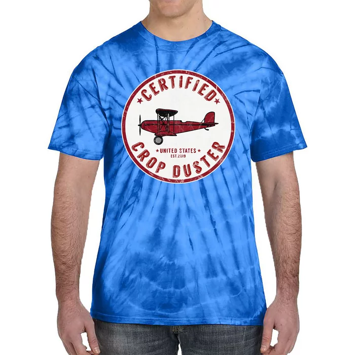 Certified Crop Duster Planes And Aerial Tie-Dye T-Shirt