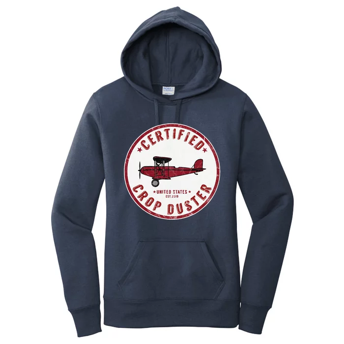 Certified Crop Duster Planes And Aerial Women's Pullover Hoodie