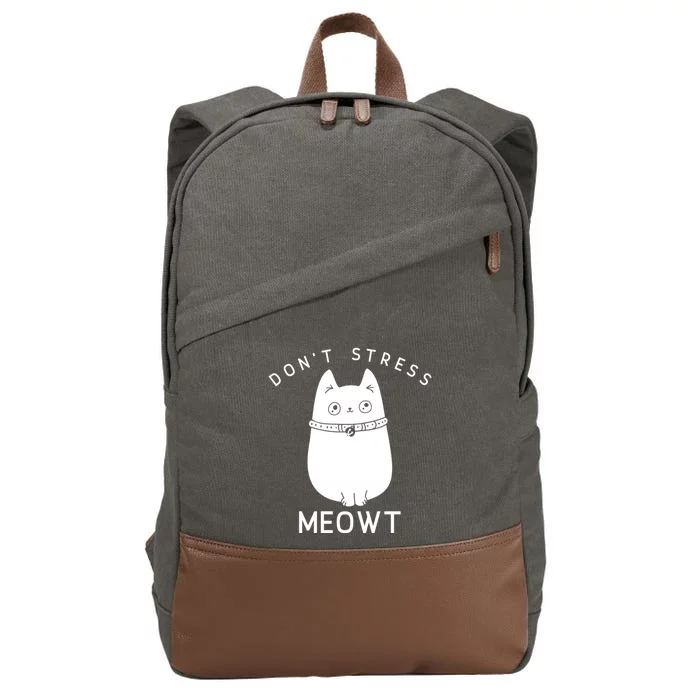 Cute Cat Don’t Stress Meowt Meaningful Gift Cotton Canvas Backpack