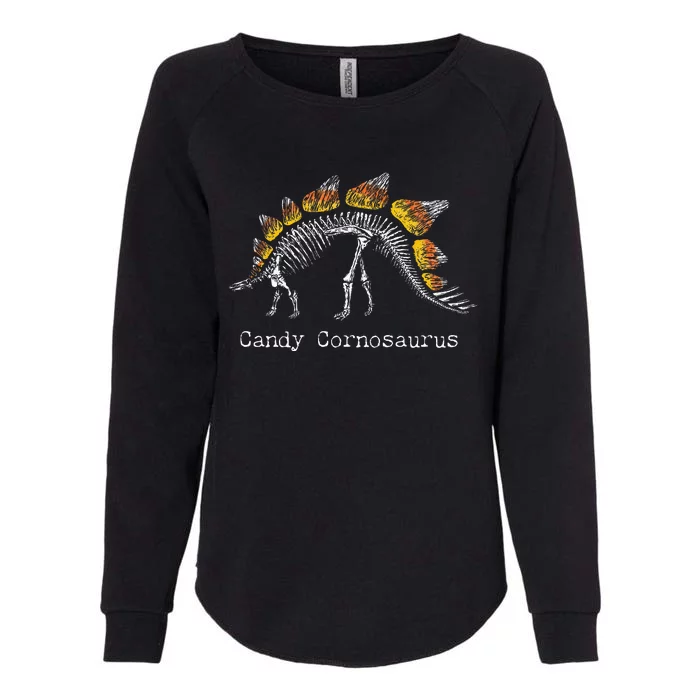 Candy Corn Dinosaur Halloween Skeleton Cornosaurus Fun Cool Womens California Wash Sweatshirt