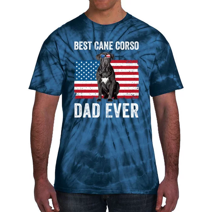 Cane Corso Dad USA American Flag Cane Corso Dog Lover Owner Tie-Dye T-Shirt