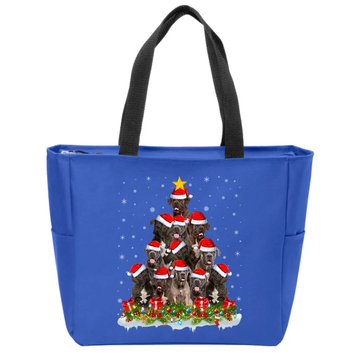 Cane Corso Dog Lover Xmas Tree Santa Christmas Cane Corso Gift Zip Tote Bag