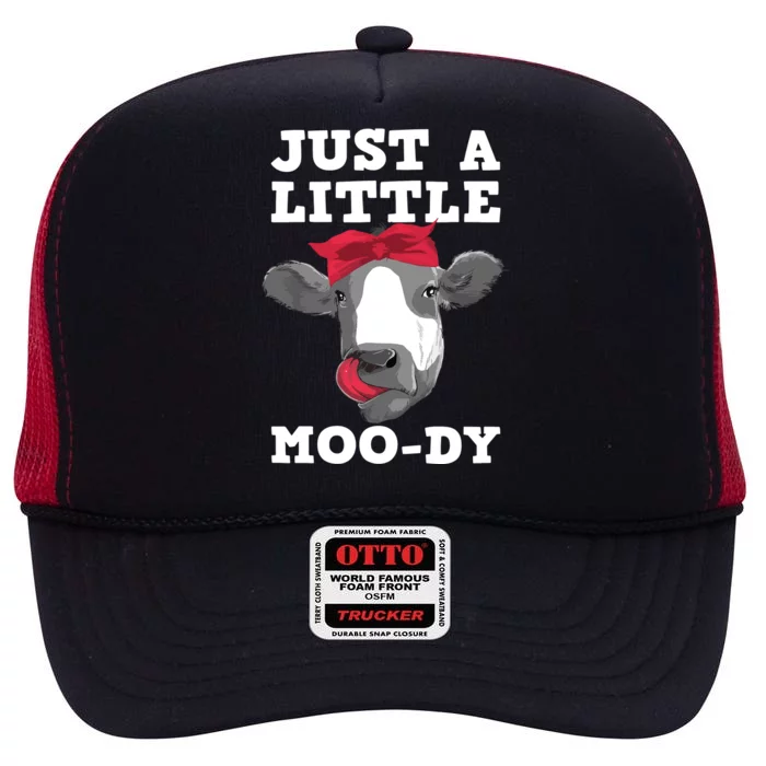 Cute Cow Design For Dairy Cow Lover Cattle Farming High Crown Mesh Trucker Hat