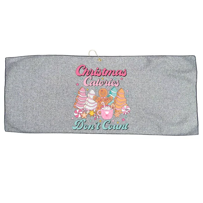 Christmas Calories Dont Count Funny Holiday Large Microfiber Waffle Golf Towel