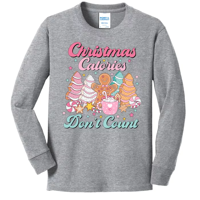 Christmas Calories Dont Count Funny Holiday Kids Long Sleeve Shirt