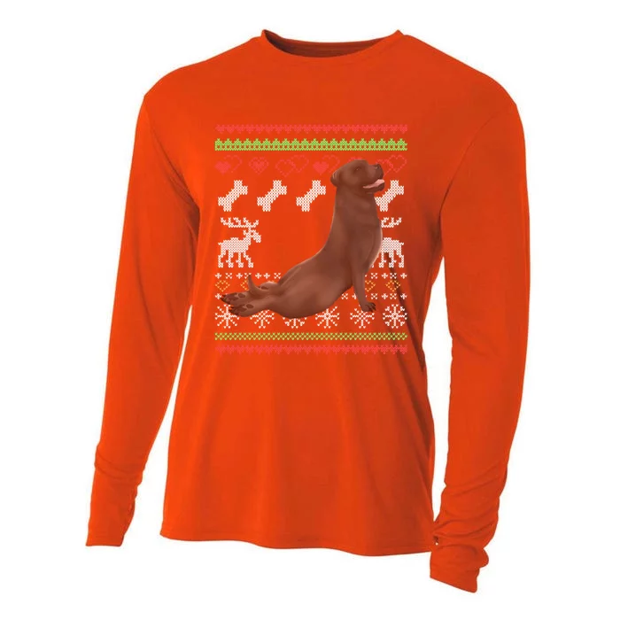 Cane Corso Dog Santa Claus Ugly Christmas Pattern Xgiftmas Gift Cooling Performance Long Sleeve Crew