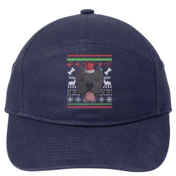 Cane Corso Dog Santa Claus Ugly Christmas Pattern Xgiftmas Meaningful Gift 7-Panel Snapback Hat