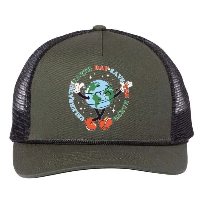 Cute Celebrate Earth Day Save The Earth Retro Rope Trucker Hat Cap