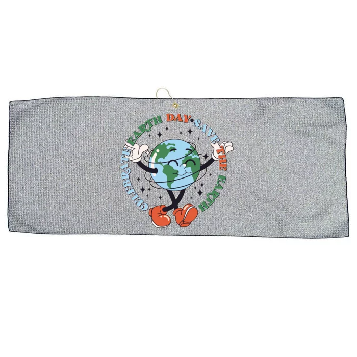 Cute Celebrate Earth Day Save The Earth Large Microfiber Waffle Golf Towel