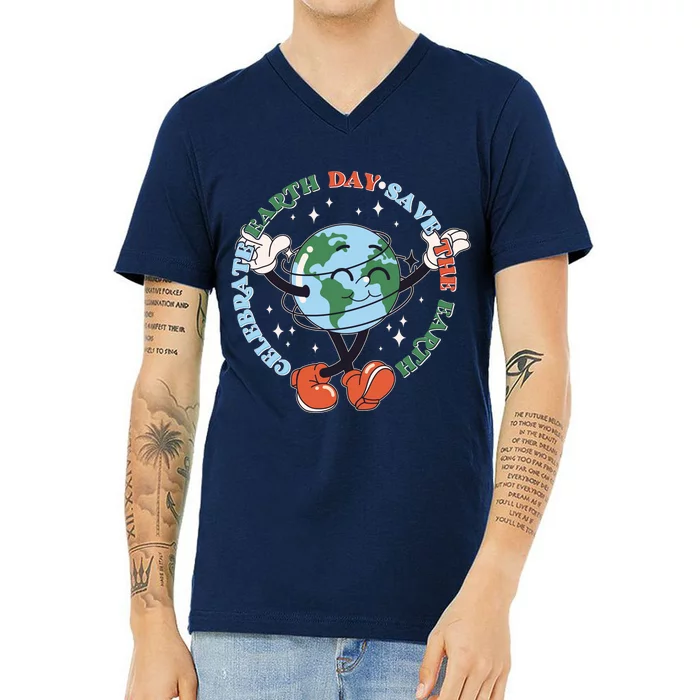 Cute Celebrate Earth Day Save The Earth V-Neck T-Shirt