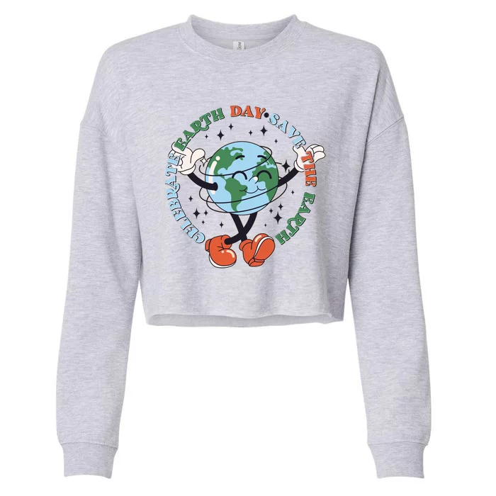 Cute Celebrate Earth Day Save The Earth Cropped Pullover Crew