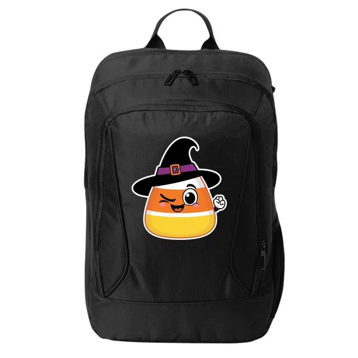 Candy Corn Emoticon Winky Face Witch Funny Halloween City Backpack