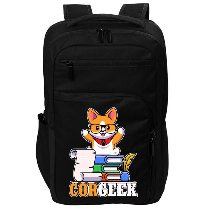 CORGEEK Cute Educated Corgi Impact Tech Backpack