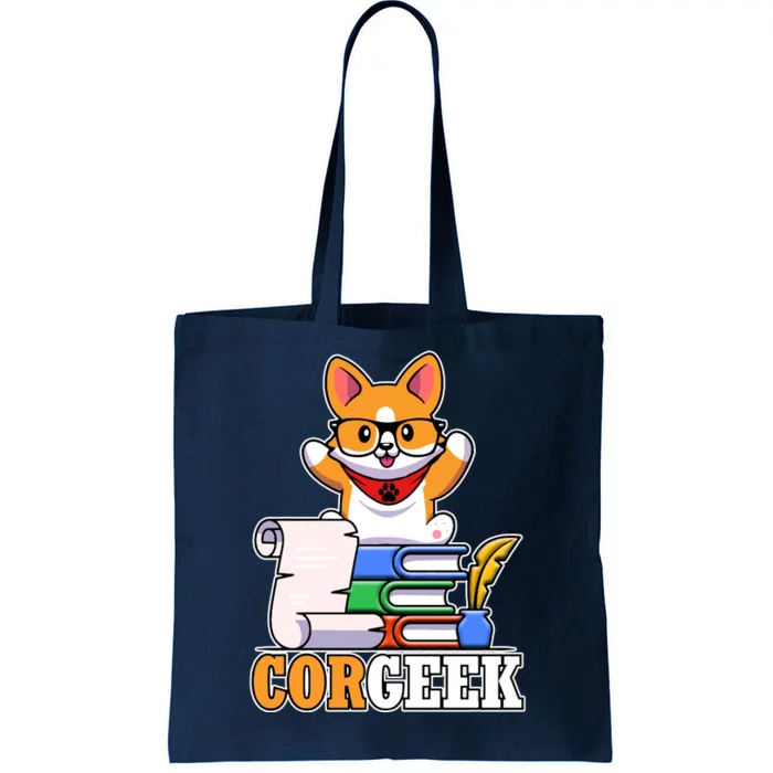 CORGEEK Cute Educated Corgi Tote Bag