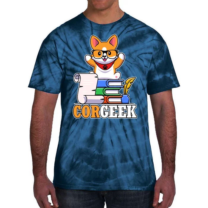 CORGEEK Cute Educated Corgi Tie-Dye T-Shirt