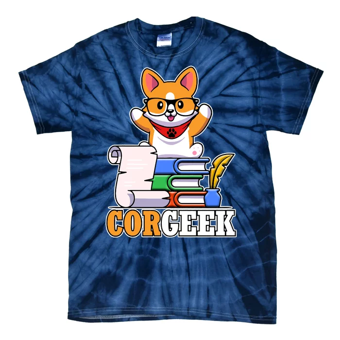 CORGEEK Cute Educated Corgi Tie-Dye T-Shirt