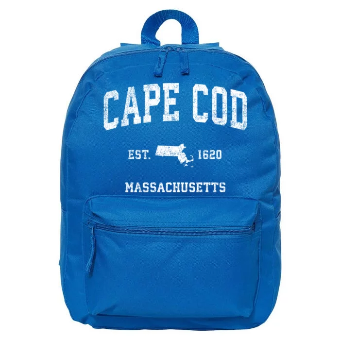 Cape Cod Est 1620 Massachusetts Ma Vintage Established Sports Design 16 in Basic Backpack