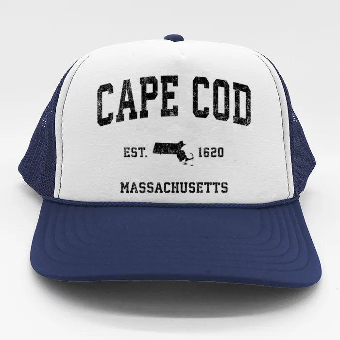 Cape Cod Est 1620 Massachusetts Ma Vintage Established Sports Design Trucker Hat