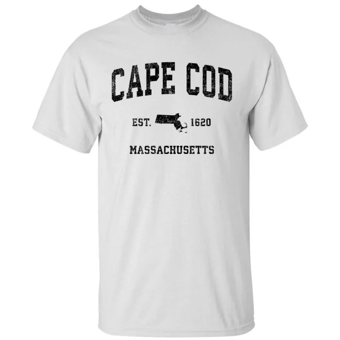 Cape Cod Est 1620 Massachusetts Ma Vintage Established Sports Design Tall T-Shirt