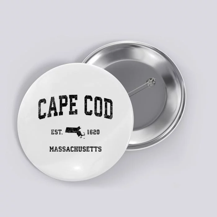 Cape Cod Est 1620 Massachusetts Ma Vintage Established Sports Design Button