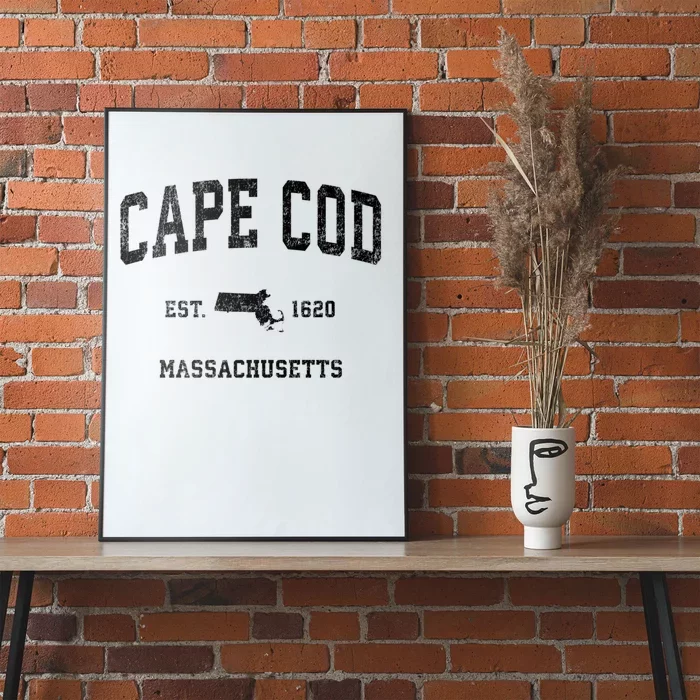 Cape Cod Est 1620 Massachusetts Ma Vintage Established Sports Design Poster