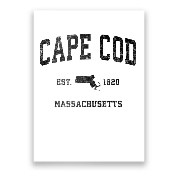 Cape Cod Est 1620 Massachusetts Ma Vintage Established Sports Design Poster