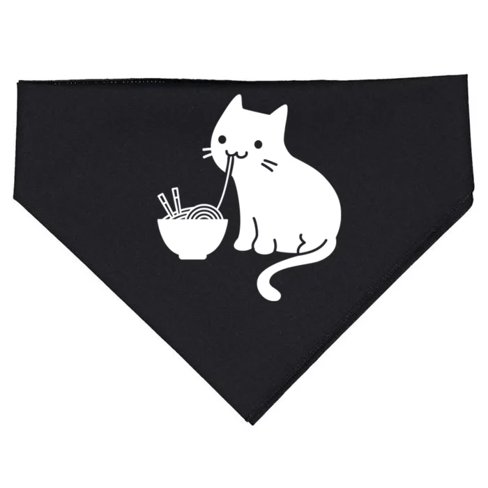 Cute Cat Eating Ramen USA-Made Doggie Bandana