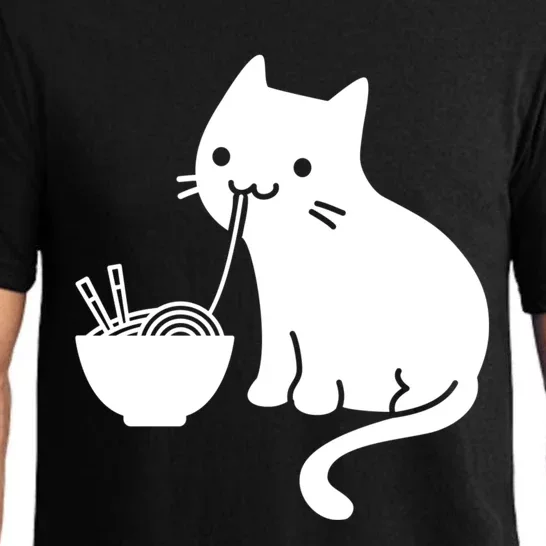 Cute Cat Eating Ramen Pajama Set