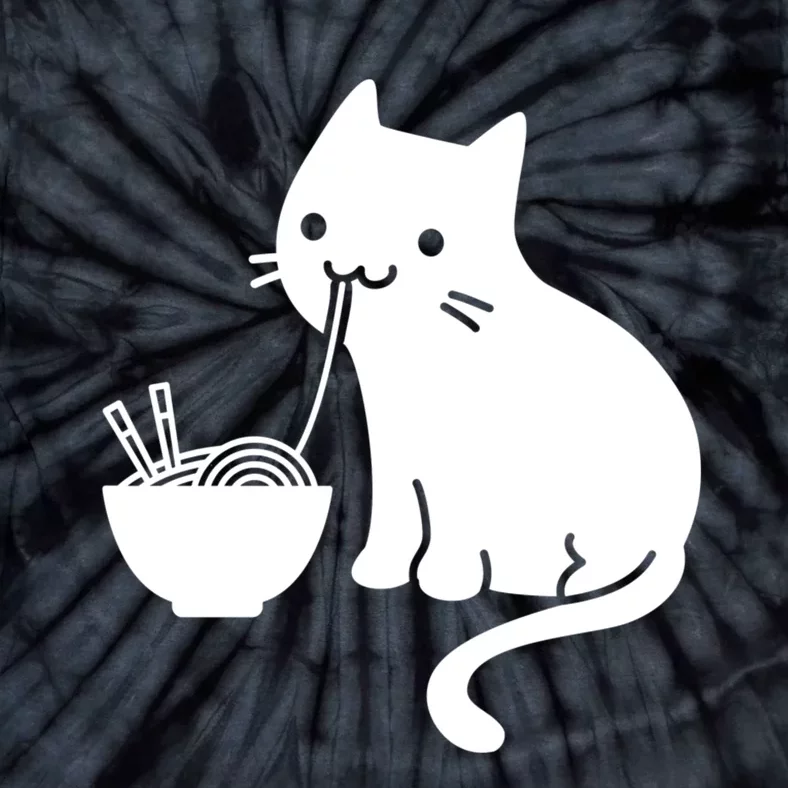 Cute Cat Eating Ramen Tie-Dye T-Shirt