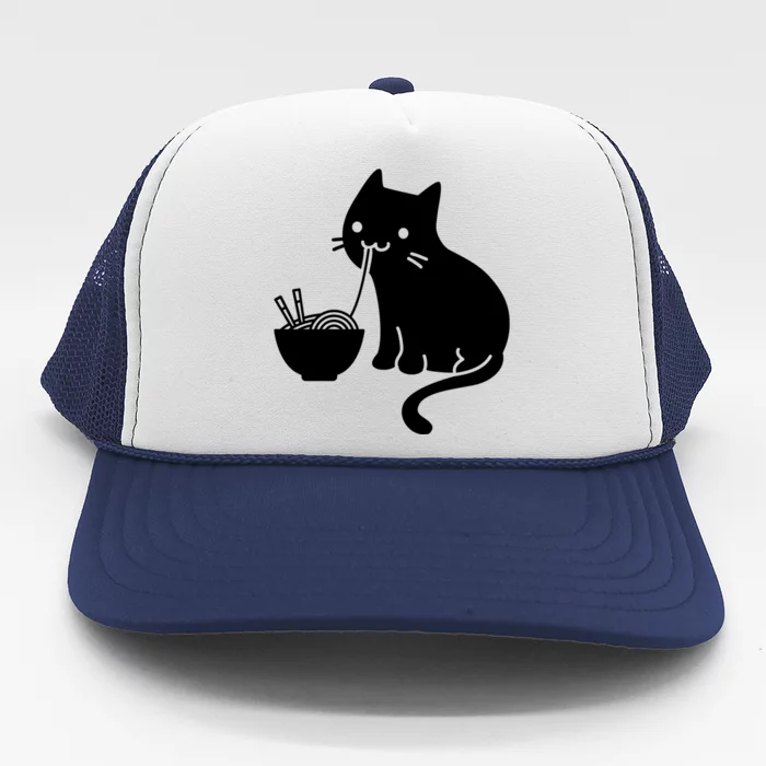 Cute Cat Eating Ramen Trucker Hat