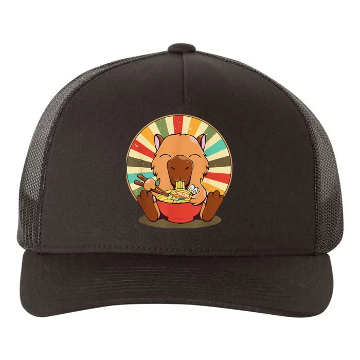 Cute Capybara Eating Ra Funny Animal Anime Manga Yupoong Adult 5-Panel Trucker Hat