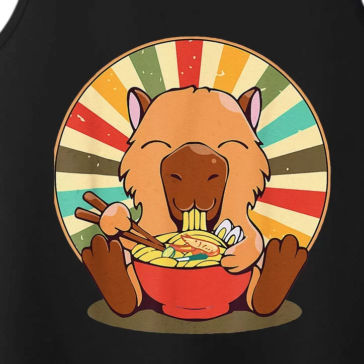 Cute Capybara Eating Ra Funny Animal Anime Manga Performance Tank