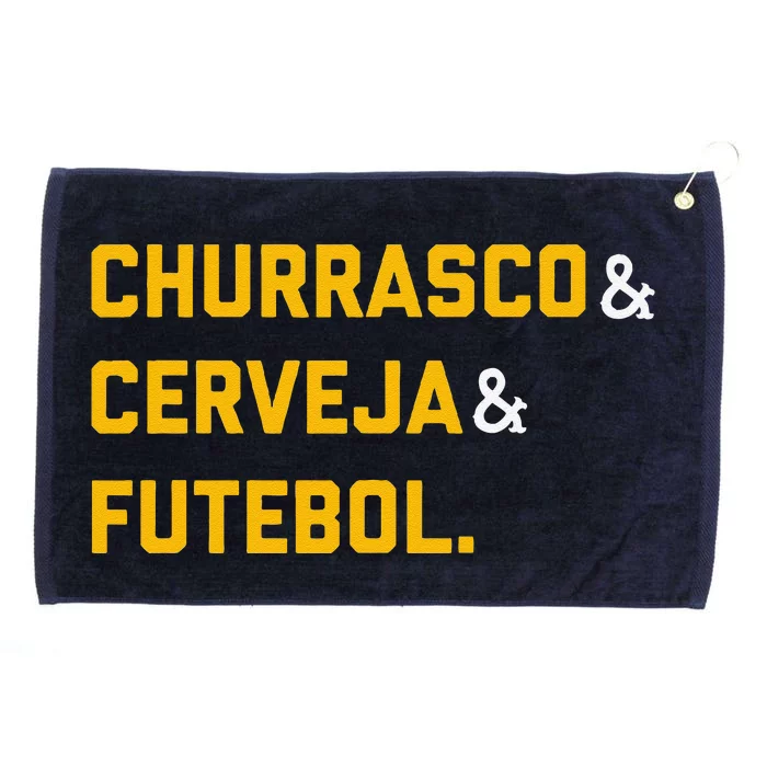 Churrasco Cerveja E Futebol Brazil Soccer Brasil Grommeted Golf Towel