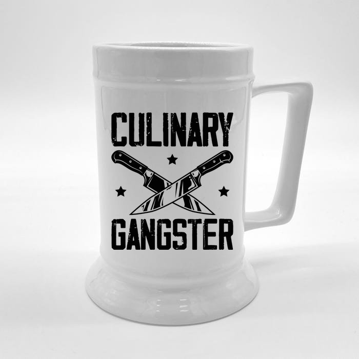 Cooks Cooking Enthusiasts Chefs Sous Chefs Culinary Gangster Gift Front & Back Beer Stein