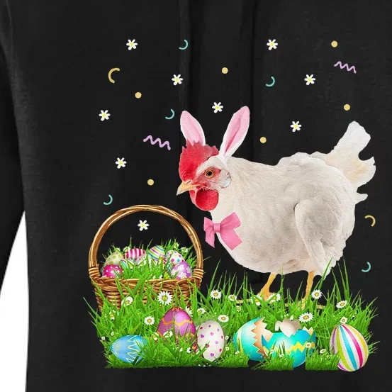 Cute Chicken Easter Day Bunny Eggs Easter Costume Gifts Women's Pullover Hoodie