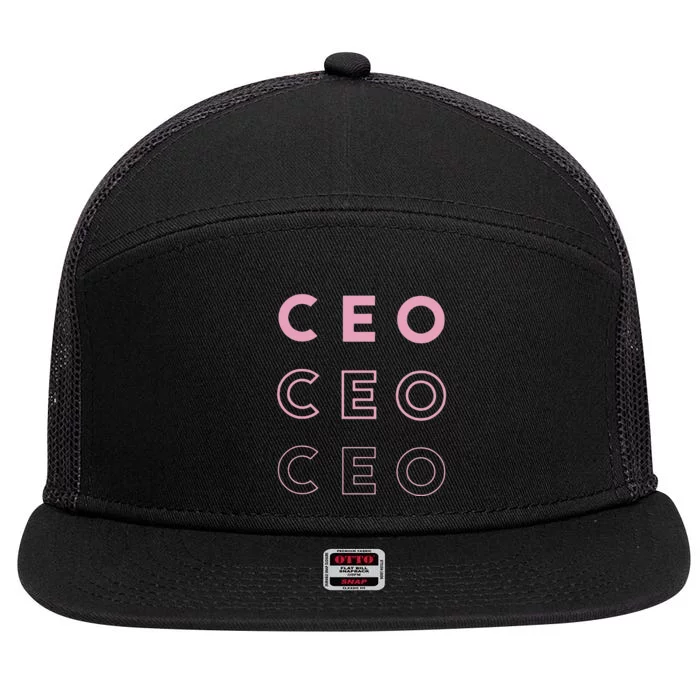 CEO 7 Panel Mesh Trucker Snapback Hat