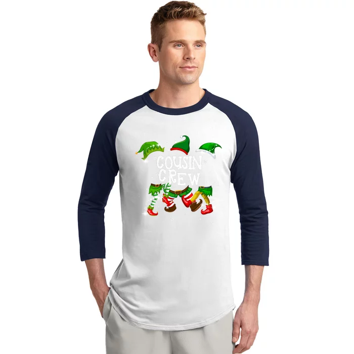 Cousin Crew Elf Matching Group Christmas Family Pajama Baseball Sleeve Shirt