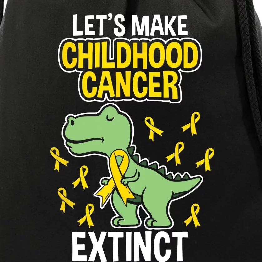 Childhood Cancer Extinct Dinosaur Dino Pediatrician Pedia Drawstring Bag