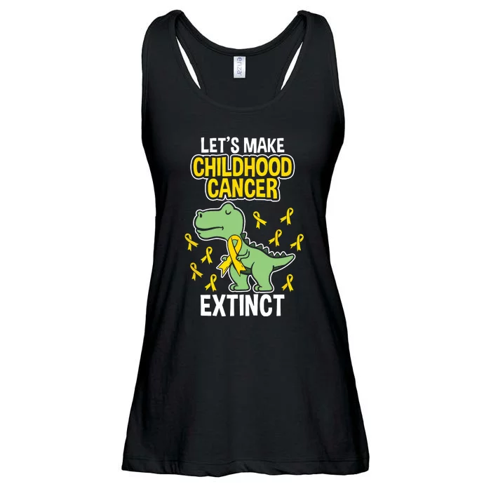 Childhood Cancer Extinct Dinosaur Dino Pediatrician Pedia Ladies Essential Flowy Tank