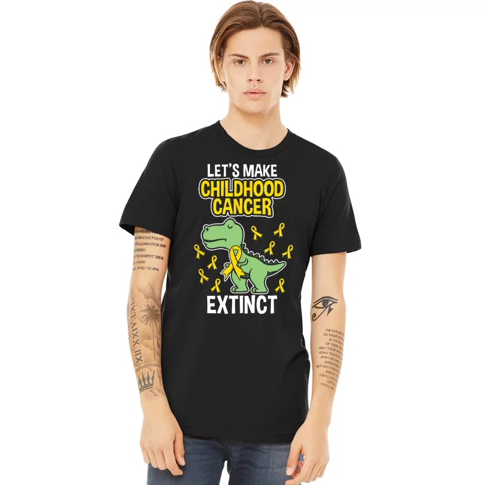 Childhood Cancer Extinct Dinosaur Dino Pediatrician Pedia Premium T-Shirt