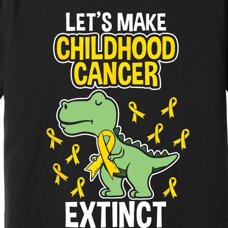 Childhood Cancer Extinct Dinosaur Dino Pediatrician Pedia Premium T-Shirt