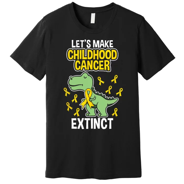 Childhood Cancer Extinct Dinosaur Dino Pediatrician Pedia Premium T-Shirt