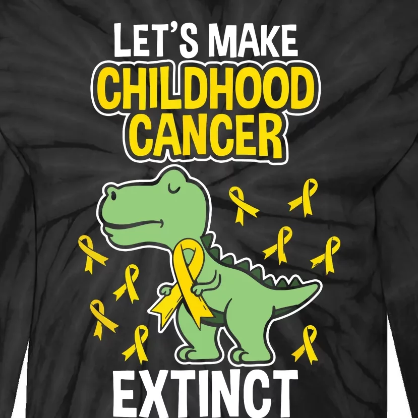 Childhood Cancer Extinct Dinosaur Dino Pediatrician Pedia Tie-Dye Long Sleeve Shirt